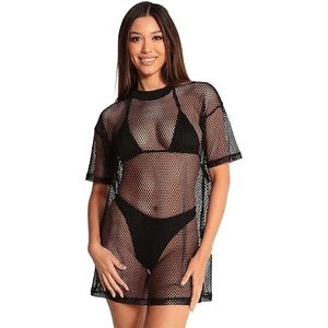 iHeartRaves Dark Shadow Oversized Fishnet Tee